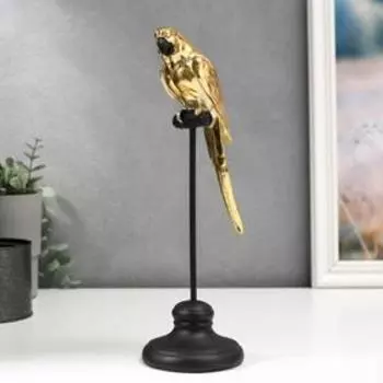 Фигурка полистоун «Золотой попугай Ара на жёрдочке», 27.58.59 см