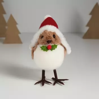 Фигурка «Птенчик в новогодней шапке», 7.71013 см