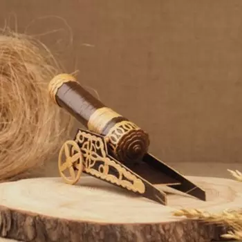 Сувенир "Пушка", береста, 24х7х11 см