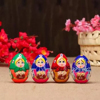 Сувенир яйцо "Матрешка", 5,7х4 см, микс, ручная работа