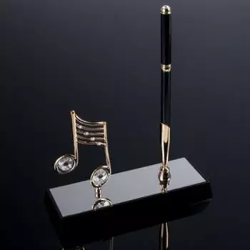 Настольная подставка с ручкой «Нота», с 2-мя прозрачными хрусталиками, 16620 см