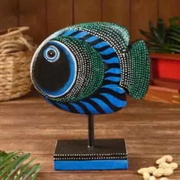 Сувенир "Рыба синяя" дерево, на подставке 25х7х33 см