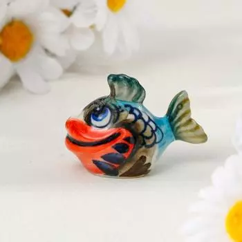 Сувенир "Рыбка", гжель цветная, 4х6 см