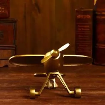 Сувенир "Самолёт" алюминий 25,4х30,5х16,5 см (латунное покрытие)