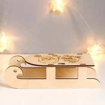 Сувенир Сани "Успехов в НГ" 25х9х6,8 см (набор 3 детали)