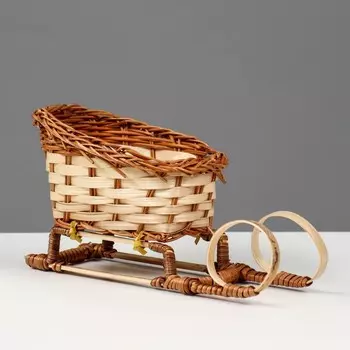 Сувенир "Санки" 10х20х10см, бамбук