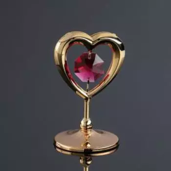 Сувенир «Сердце" мини, с красным кристаллом