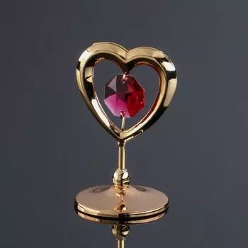 Сувенир «Сердце" мини, с красным кристаллом
