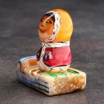 Сувенир "Северянин на санках", селенит