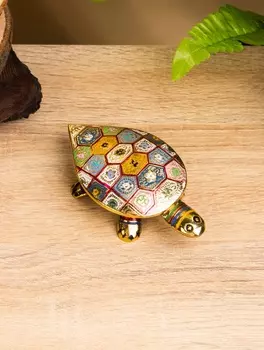 Сувенир-шкатулка "Черепаха с узором" латунь 10х6х3 см