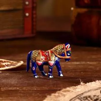 Сувенир "Синий конь" алюминий 5х3х6,5 см