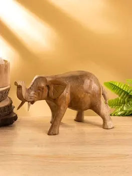 Сувенир «Слон», 241116 см, дерево Суар, бежевый