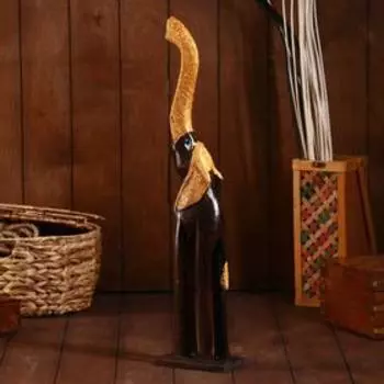 Сувенир "Слон блестящий" дерево, на подставке 9х16х60 см