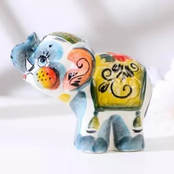 Сувенир «Слон Тоша», 9х11см, гжель , цвет