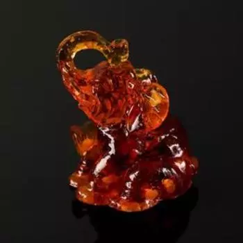 Сувенир "Слоник сидит", 5 см, янтарь
