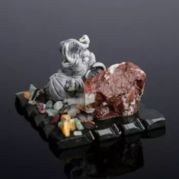 Сувенир "Слоник", змеевик, мрамор, микс