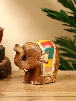 Сувенир «Слонёнок», 1159 см, дерево, бежевый