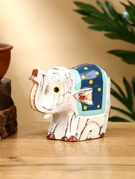 Сувенир «Слонёнок», 125.59 см, дерево, белый