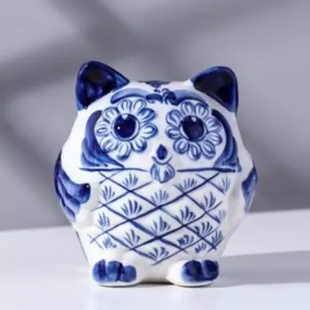 Сувенир Сова-кругляш, гжель, 11х11 см