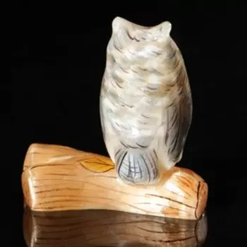 Сувенир «Сова на бревне». 83,57,5 см, селенит