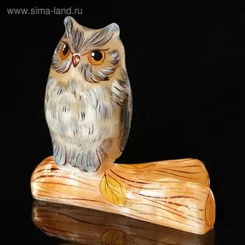 Сувенир «Сова на бревне». 83,57,5 см, селенит