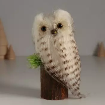 Фигурка «Пушистик: Совушка Белая на пеньке», 87.515 см