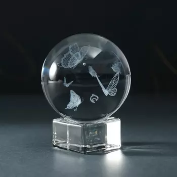 Сувенир стекло шар "Бабочки" d=6 см