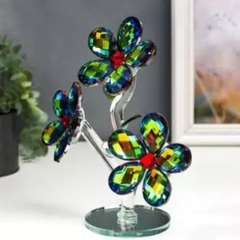 Сувенир стекло "Три ромашки" голография 18,5х7,7х17 см