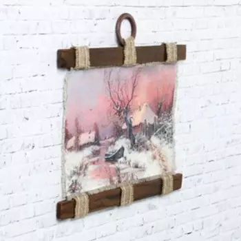 Сувенир свиток "Закат солнца зимой"