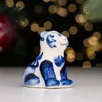 Сувенир "Тигр Ара", 6,5 см, гжель
