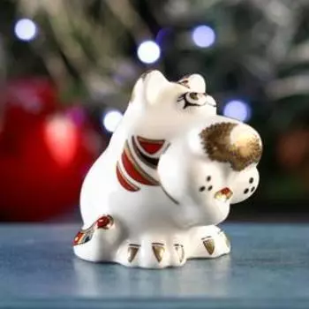 Сувенир "Тигр Царапик", 4,5х6х6 см, цветной орнамент