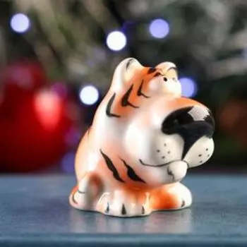 Сувенир "Тигр Царапик", 4,5х6х6 см, подглазурная роспись