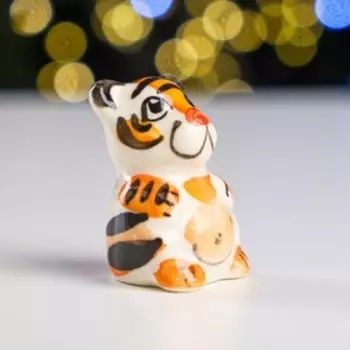 Сувенир "Тигр Фуфик мал." цветной, гжель