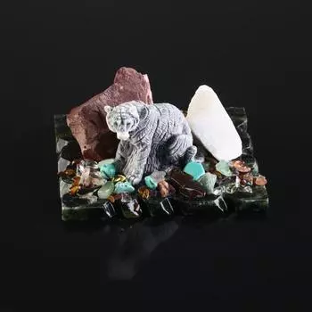 Сувенир "Тигр маленький", змеевик, мрамор