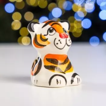 Сувенир "Тигр Славик", гжель, цвет