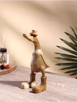 Сувенир "Утка в шляпке " дерево 27 см