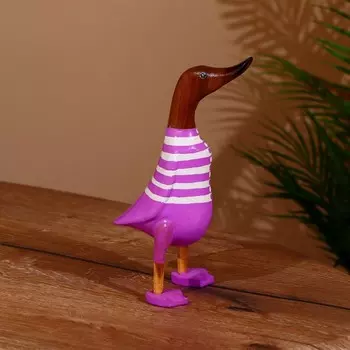 Сувенир «Утка в сиреневом», 25 см, дерево