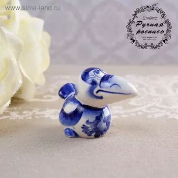 Сувенир гжель «Ворона», бело-синий,керамика,