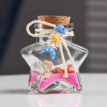 Фигурка «Сувенир в бутылке-звезде. Ракушки», 864 см, МИКС