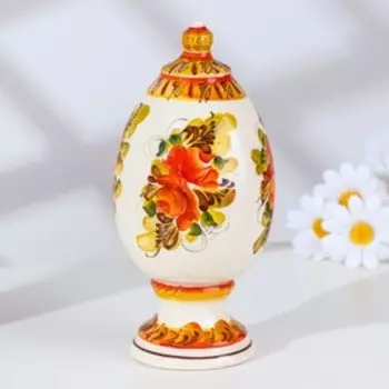 Сувенир "Яйцо Гранд", на подставке, гжель, цветная