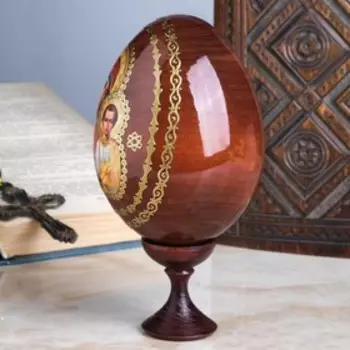 Сувенир Яйцо на подставке икона "Божья Матерь Казанская"