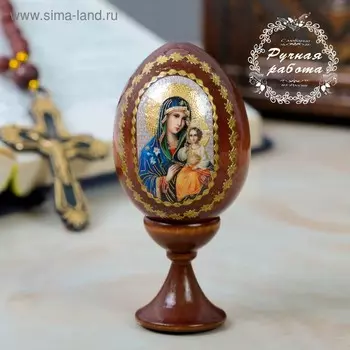 Сувенир Яйцо на подставке икона "Неувядаемый цвет"