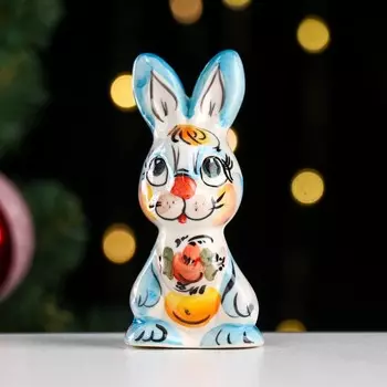 Сувенир "Заяц лаки", цвет гжель