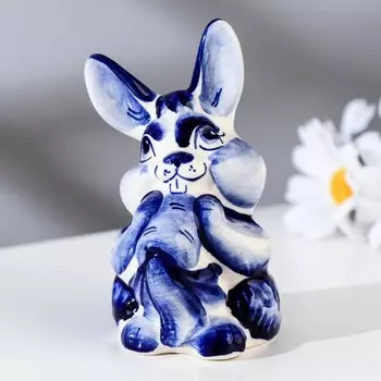 Сувенир "Заяц Лютик" 10 см , гжель