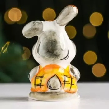 Сувенир "Заяц мальчик" цвет гжель