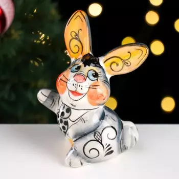 Сувенир "Заяц яшка" цвет гжель