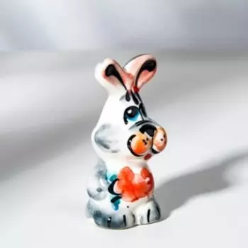 Сувенир "Заяц с ушками верх", гжель, цвет