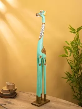Сувенир «Жираф», 2012100 см, дерево, бирюзовый