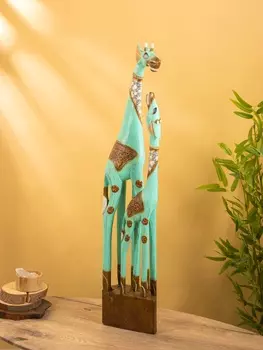 Сувенир «Жирафы», 2015100 см, дерево, бирюзовый