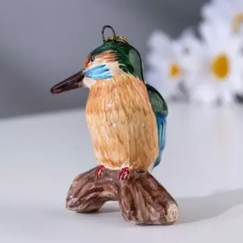 Сувенир "Зимородок", ярославская майолика, h=6 см